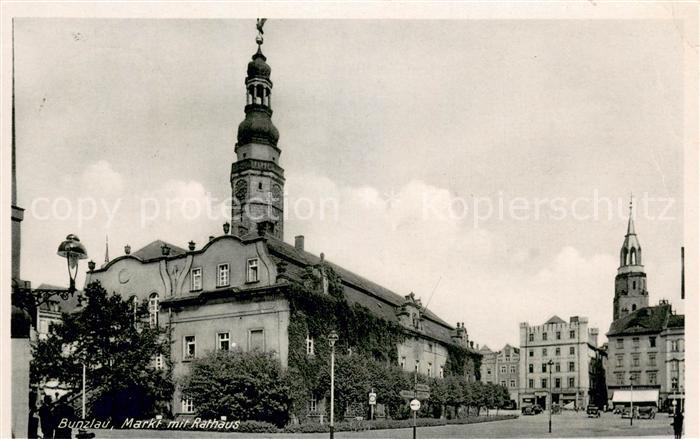 73709276 Bunzlau Niederschlesien Boleslawiec Markt mit Rathaus