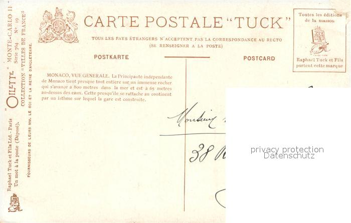 73758136 Verlag Tucks Oilette Nr. NR.19 MONACO