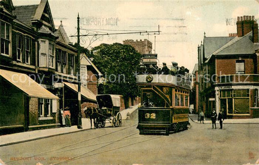 73775777 Newport  Mon UK Strassenbahn Pferdekutsche Tucks Post Card No 4789