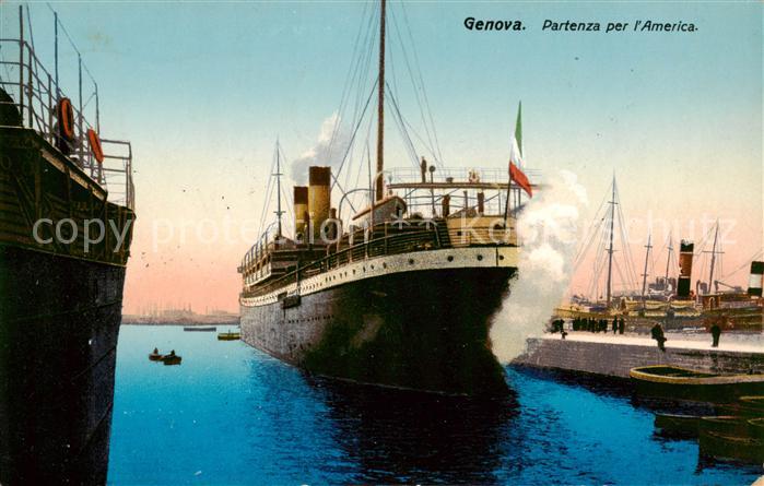 73799884 Genova Gênes Ligurie IT Partenza per l America paquebot