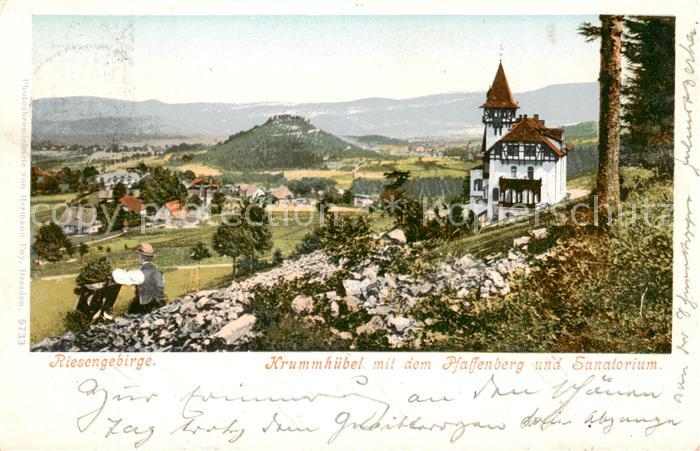 73822845 Krummhuebel Karpacz Monts des Géants PL avec le Pfaffenberg et le sanatorium