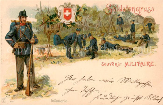 73843371 Militaria Schweiz Soldatengruss Infanterie