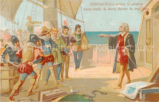 73845137 Persoenlichkeiten Kolumbus Christopher Litho Segelschiff