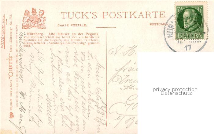 73885622 Verlag Tucks Oilette Serie 733 Nuernberg