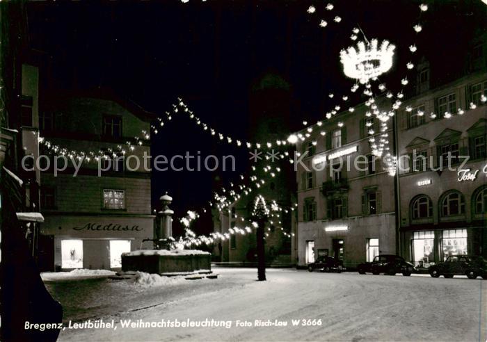 73852365 Bregenz Vorarlberg Lac de Constance Lumières de Noël photo de nuit