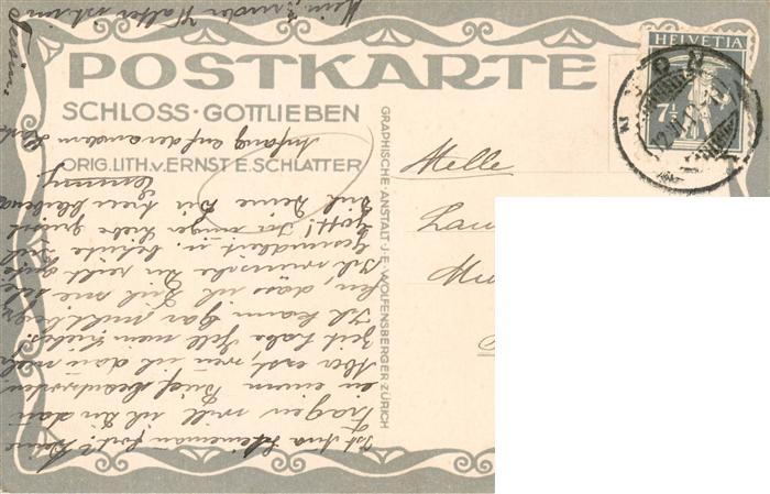 73951134 Schlatter E.E. Kuenstlerlitho Schloss Gottlieben