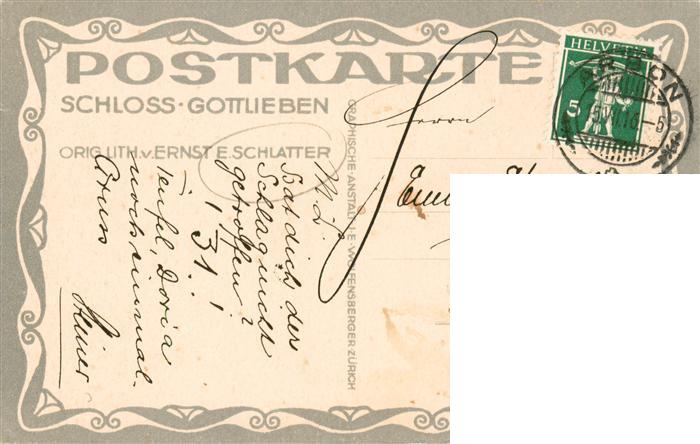 73951135 Schlatter E.E. Kuenstlerlitho Schloss Gottlieben