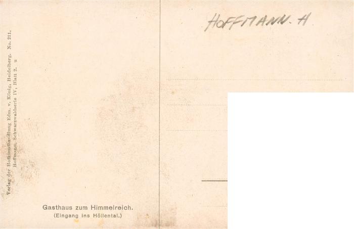 73965325 Hoffmann Heinrich Kuenstlerkarte Gasthaus Himmelreich