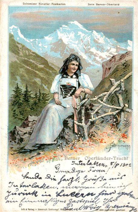 73983416 Steinmann C. Schweiz Kuenstlerlitho Nr. 2004 Berner Oberland Tchart