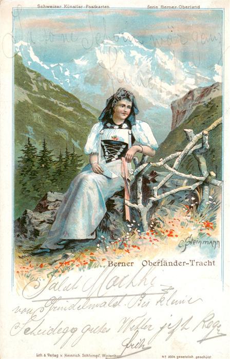 73983417 Steinmann C. Schweiz Kuenstlerlitho Nr. 2004 Berner Oberland Tchart