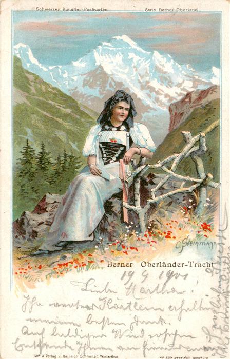 73983418 Steinmann C. Schweiz Kuenstlerlitho Nr. 2004 Berner Oberland Tchart