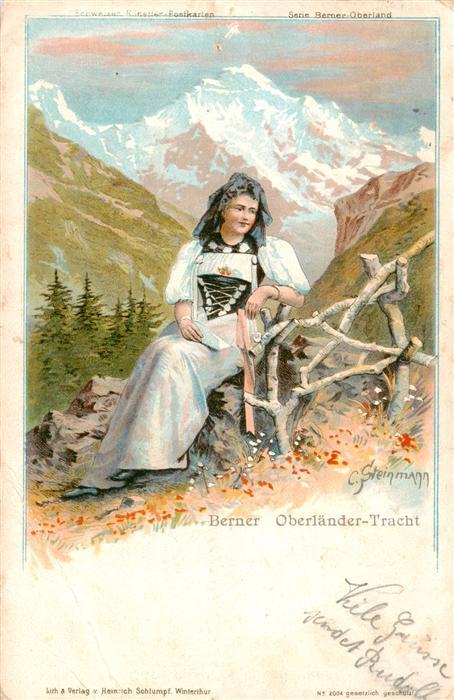 73983419 Steinmann C. Schweiz Kuenstlerlitho Nr. 2004 Berner Oberland Tchart