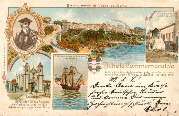 73958922 Sines PT Patria de Vasco do Gama Egreja Vasco Litho