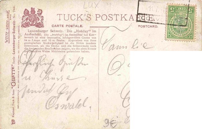 73972558 Echternach Luxembourg Die Hohllay im Aesbachtal Tucks Postkarte Oilette