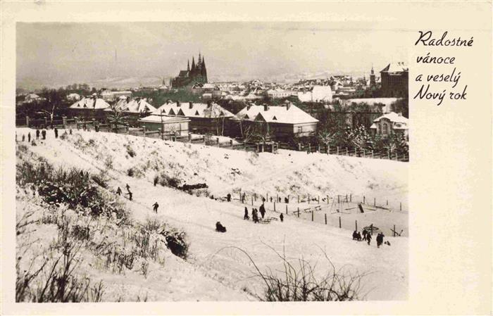 73972567 PRAHA Prag Prahy Prague Radostné vánoce a vesely Nový rok Winterpanoram