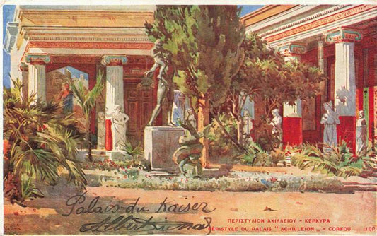 73974474 CORFOU Corfu Corfu Greece Péristyle du Palais Achilleion artist card