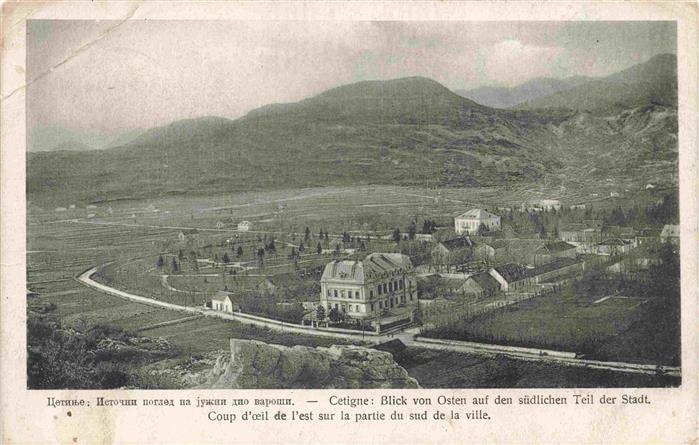 73974757 Cetigne Cetinje Montenegro Panorama Blick von Osten auf den suedlichen