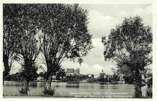 73975649 Deutsch-Eylau Ilawa Ermland-Masuren PL Kl Geserichsee Blick auf Rathaus