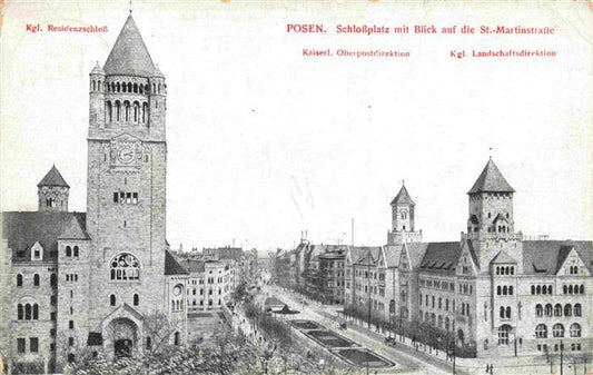 73975689 Posen  POZNAN PL Schlossplatz mit Blick auf die St Martinstrasse Kgl Re