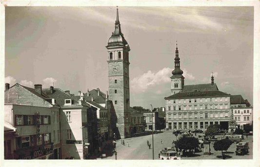 73975282 Wischau Vyskov CZ Stadtzentrum Platz Kirche Turm Feldpost