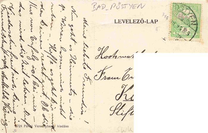 73975326 Bad Poestyen Pistyan Piestany Pistian SK Ferencz Jozsef-ut Franz-Josef-