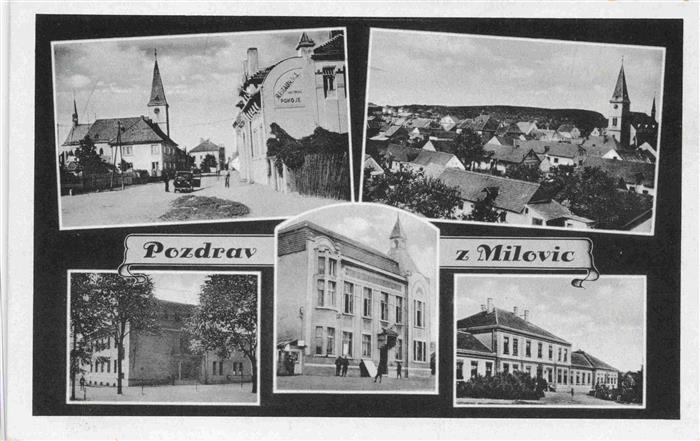 73975386 Milovice Milowitz CZ city panorama motifs city center