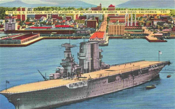 73990779 SAN DIEGO California USA The Uss Saratoga Airplane Carrier at Anchor in