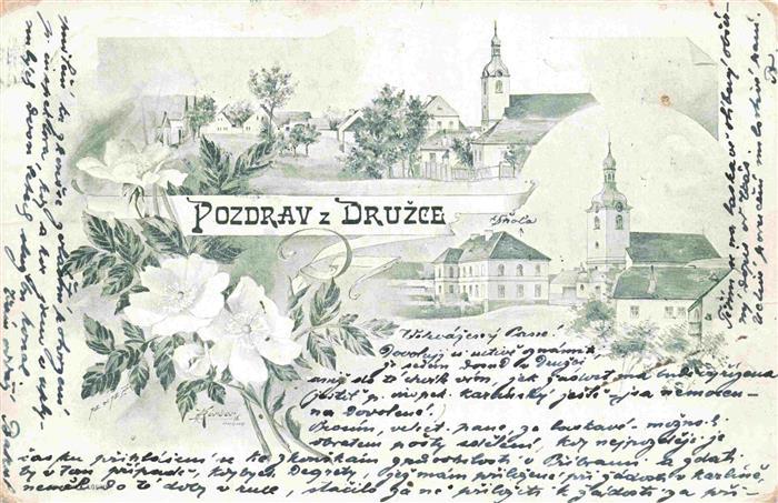 73991437 Druzce Druzec Pribram CZ Vues partielles Vue de l'église Fiche d'artiste