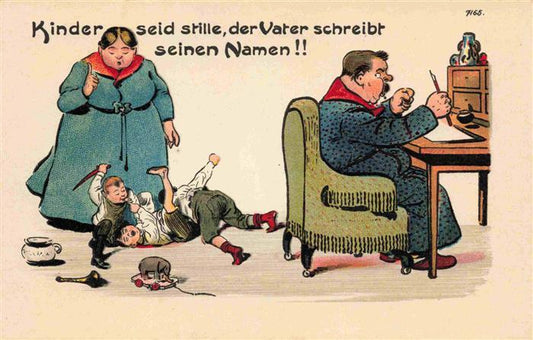 73992925 Verlag Buerger Leipzig Litho B.B. 7165 Kinder seit still Vater schreibt