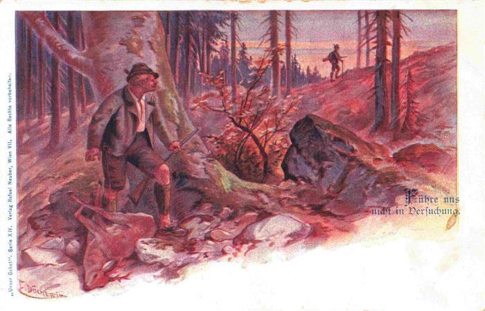 73992933 Doecker E Kuenstlerlitho Jaeger Wald