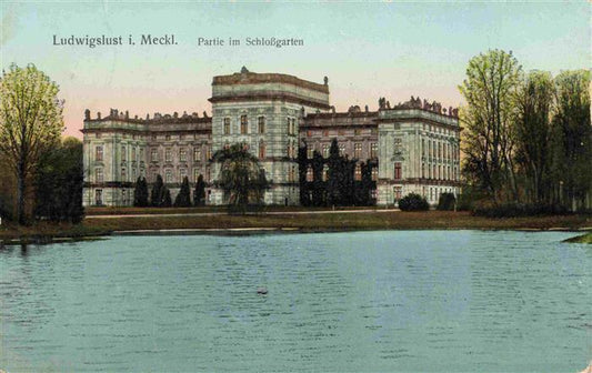 73999067 Goldfensterkarte Nr. 28287 Ludwigslust i.Meckl.Schlossgarten litho