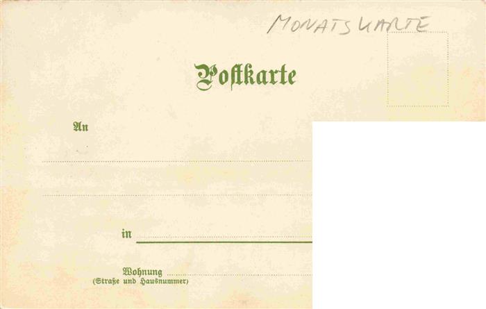 73999092 Monatskarte Month Mois Mes-- August M. Seeger Stuttgart Litho