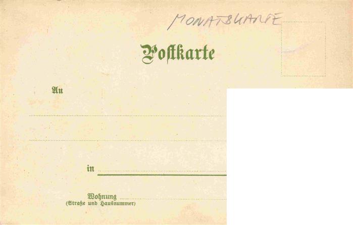 73999094 Monatskarte Month Mois Mes-- Januar M. Seeger Stuttgart Litho