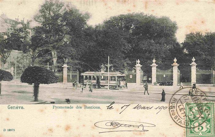 74001612 Strassenbahn Tramway-- Geneve Promenade des Bastions