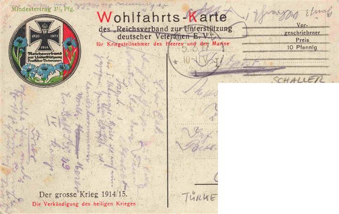 74002181 Schaller C. Kuenstlerkarte Der grosse Krieg 1914/15 Tuerkei