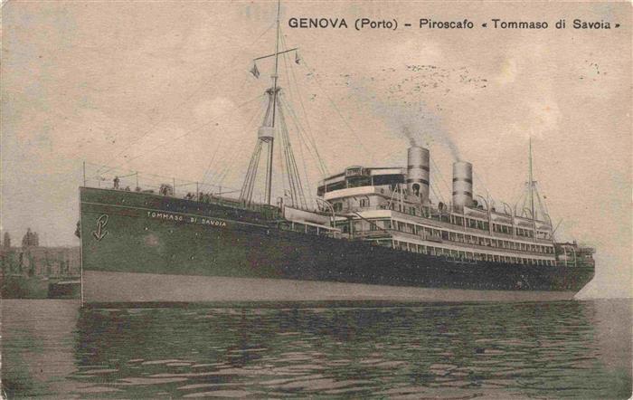 74003689 Dampfer Oceanliner Genova Porto Piroscafo Tommaso di Savoia