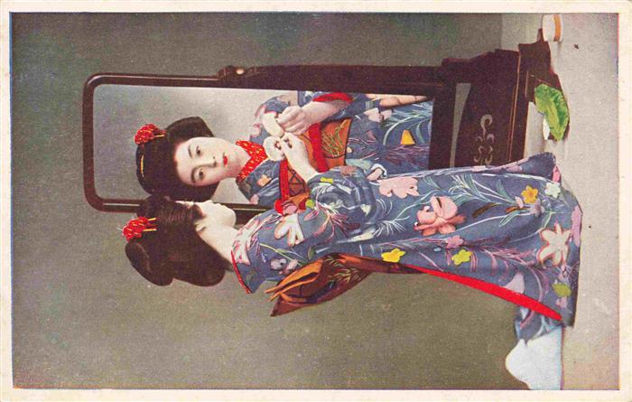 74003693 Miroir Geisha Japon