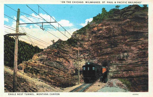 74003842 Eisenbahn Railway Chemin de Fer chicago Eagle nest Tunnel Montana Canyo