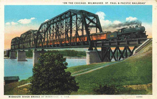 74003845 Eisenbahn Railway Chemin de Fer Missouri river Bridge at Mobridge