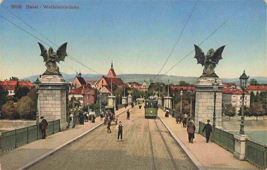 74004122 Strassenbahn Tramway-- Basel Wettsteinbruecke