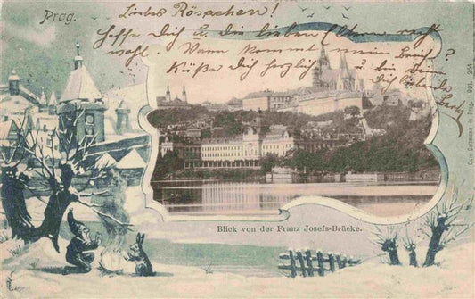 73991813 Prag  PRAHA Prahy Prague Blick von der Franz Josef Bruecke