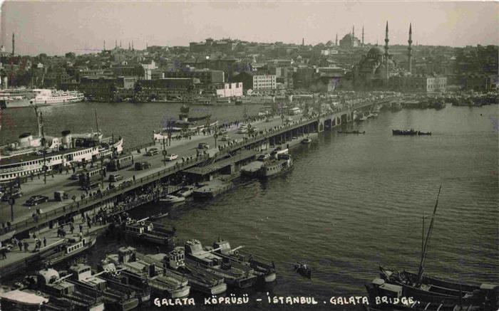 74013843 ISTANBUL Constantinopel TK Galata Bridge Fliegeraufnahme