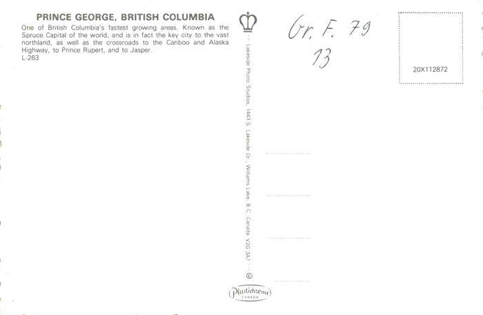 74015220 Prince George British Columbia Canada Fliegeraufnahme