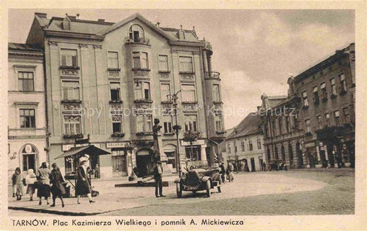 74015355 TARNOW OPOLSKI Tarnau PL Plac Kazimierza Wielkiego i pomnik A Mickiewic