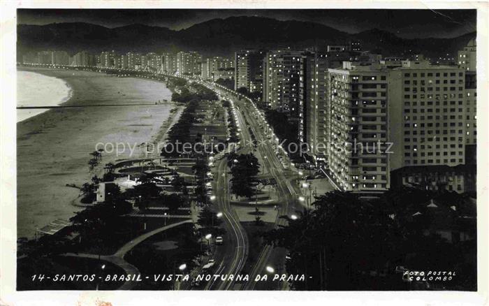 74015701 Santos Sao Paulo Brazil Vista noturna da Praia