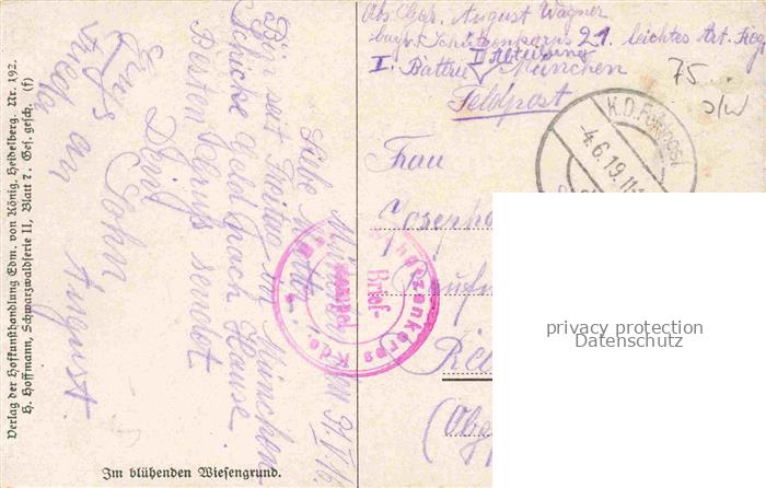 74004255 Hoffmann  Heinrich Kuenstlerkarte Sueddeutschland Alsace Im bluehenden