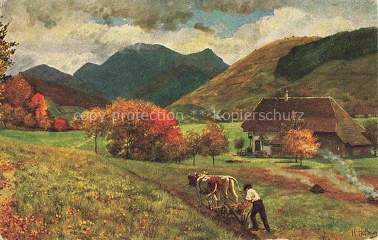 74004285 Hoffmann  Heinrich Kuenstlerkarte Sueddeutschland Alsace Untermuenstert