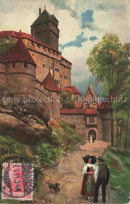 74004555 Hoffmann  Heinrich Kuenstlerkarte Sueddeutschland Alsace Hohkoenigsburg