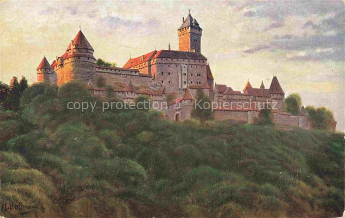 74004983 Hoffmann  Heinrich Kuenstlerkarte Sueddeutschland Alsace Hohkoenigsburg