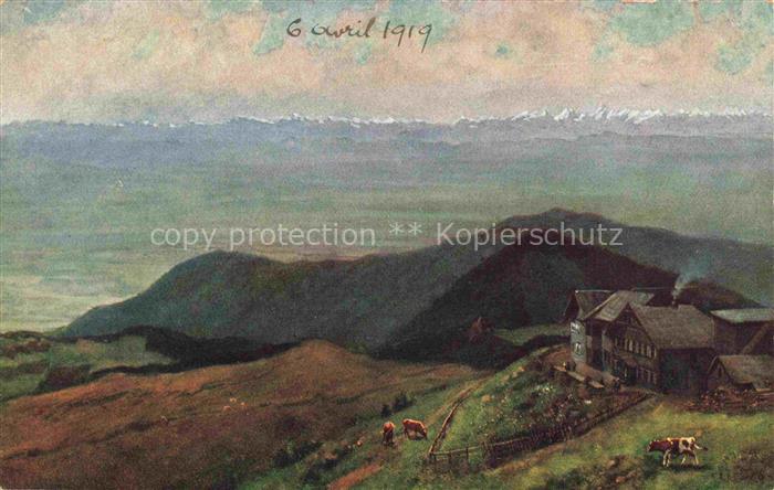 74006522 Carte d'artiste Hoffmann Heinrich Allemagne du Sud Alsace Gasthaus Beich